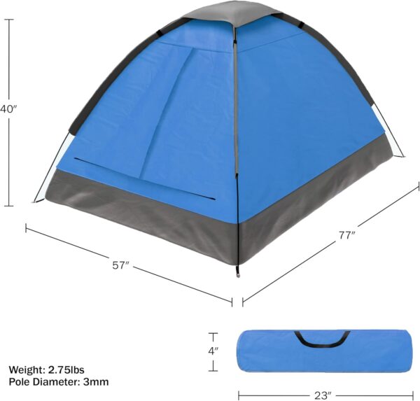 2 Person Camping Tent with Rain Fly and Carrying Bag - Lightweight Outdoor Tent for Backpacking, Hiking, or Beach Use by  Outdoors - Image 2